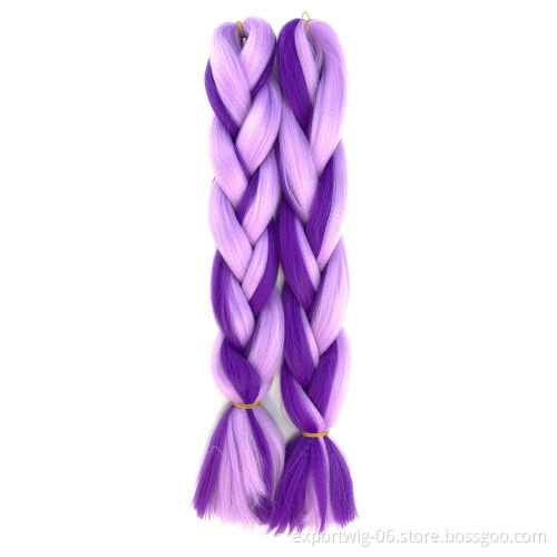 24 inch Ombre candy Color Synthetic Hair Braids Pre Stretched Wholesale Jumbo Braiding Hair Extensions yaki braid